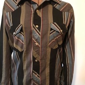 Western Vintage Cowboy Pearl Button Up Shirt